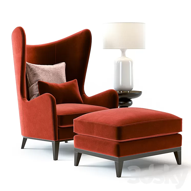 Monroe Armchair Red 3D Model
