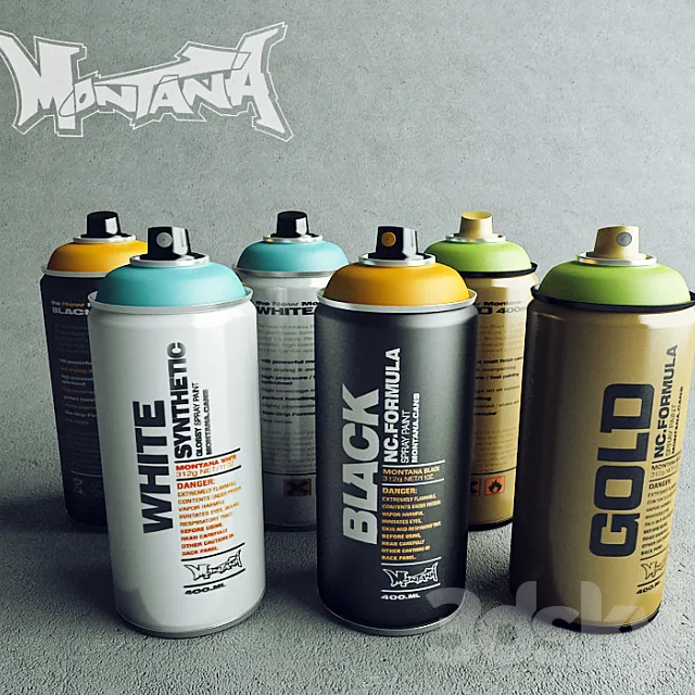 Montana spray cans 3D Model