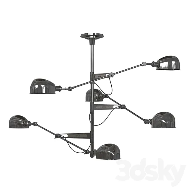 Montauk lighting co ralph lauren triple arm chandelier 3D Model