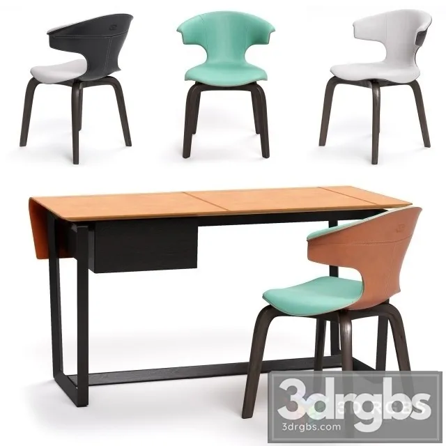 Montera Fred Table and Chair 3D Model Free