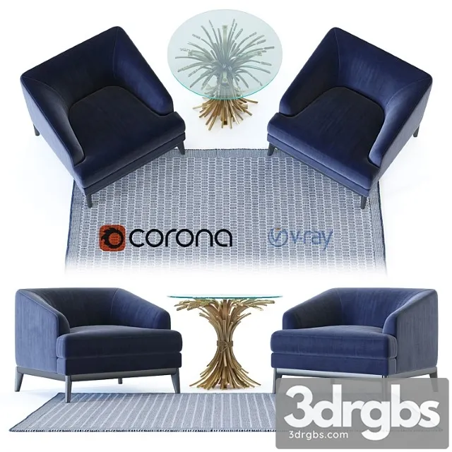 monterey armchair 3D Model Free