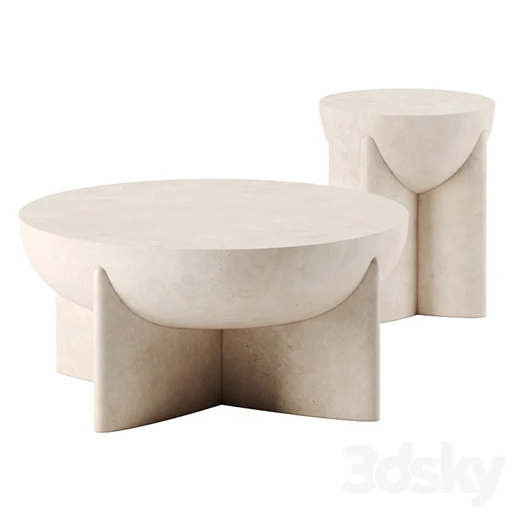 Monti Lava Stone coffee tables by West elm 3D Model Free