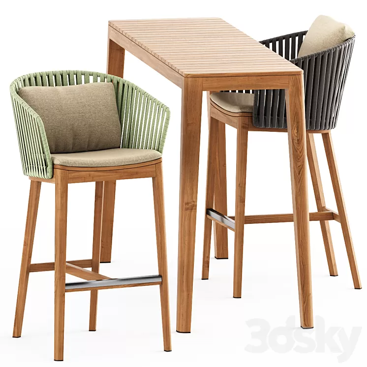 MOOD BAR Chair MOOD High Table by Tribu 3D Model