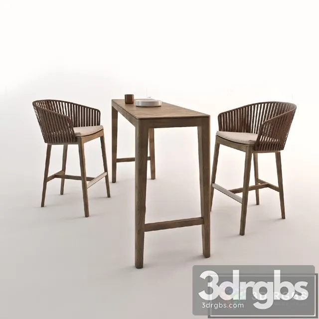 Mood Bar Chair Table 3D Model Free