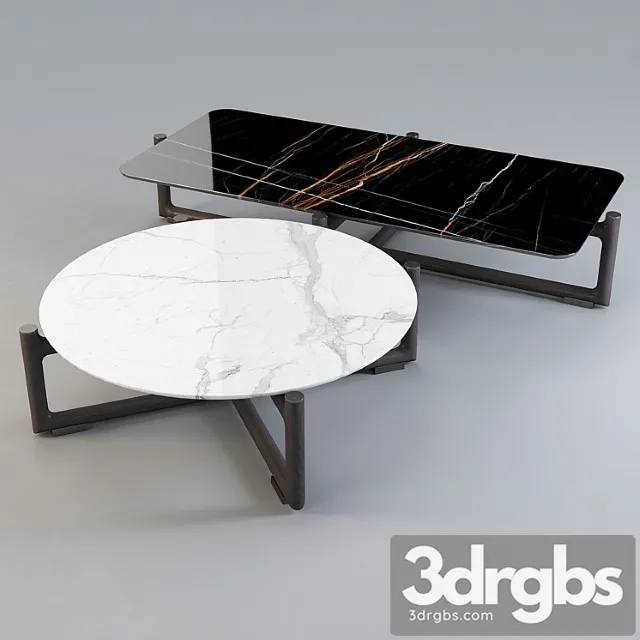 Mood By Flexform Coffee Table Icaro Set 02 1 3D Model Free