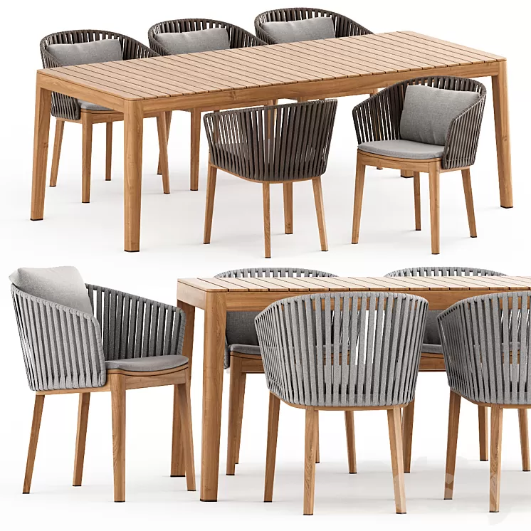 MOOD Chair MOOD Table by Tribu 3D Model