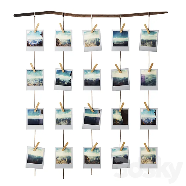 Moodboard polaroid photo 3D Model