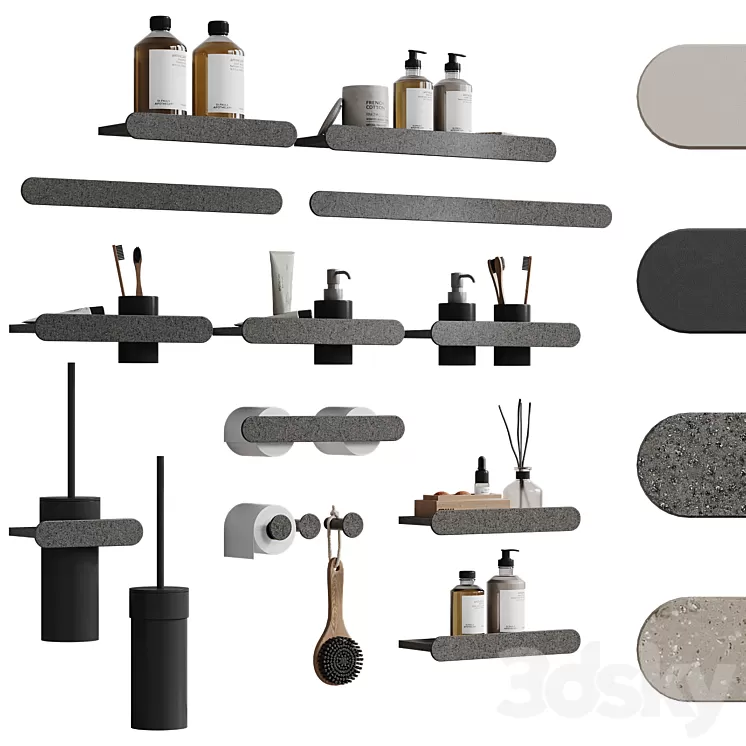 Moon bathroom accessories by Rexa 3D Model Free