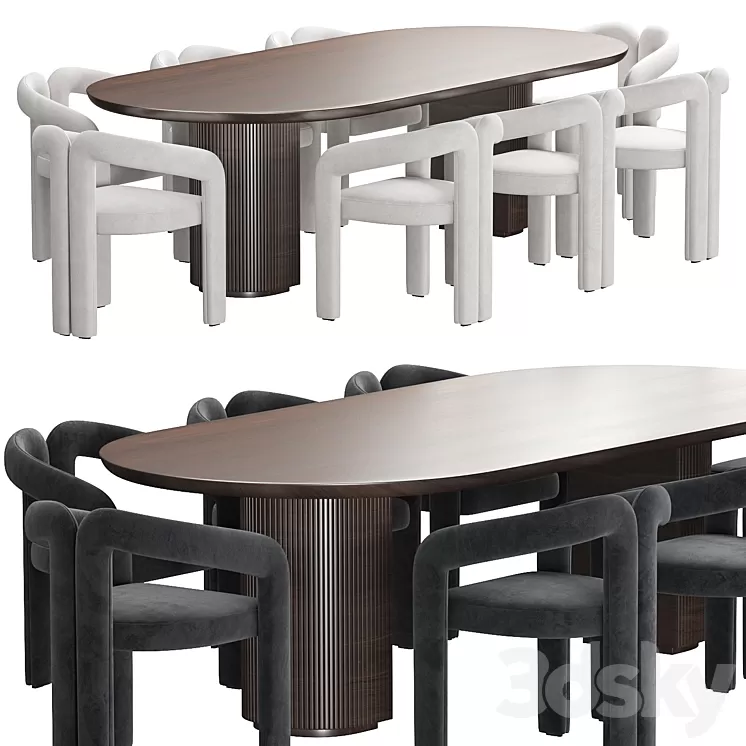Moon Dining Table 3D Model Free