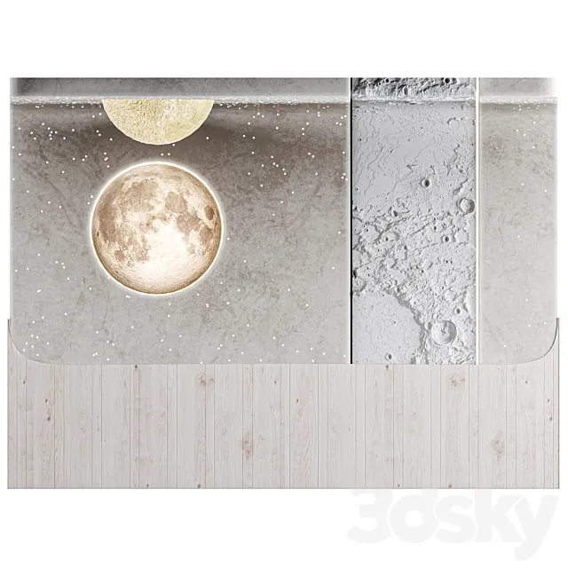 Moon headboard 3D Model