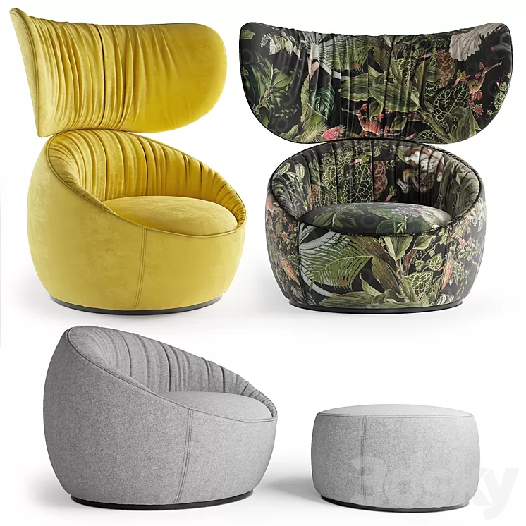 Moooi hana armchair 3D Model Free