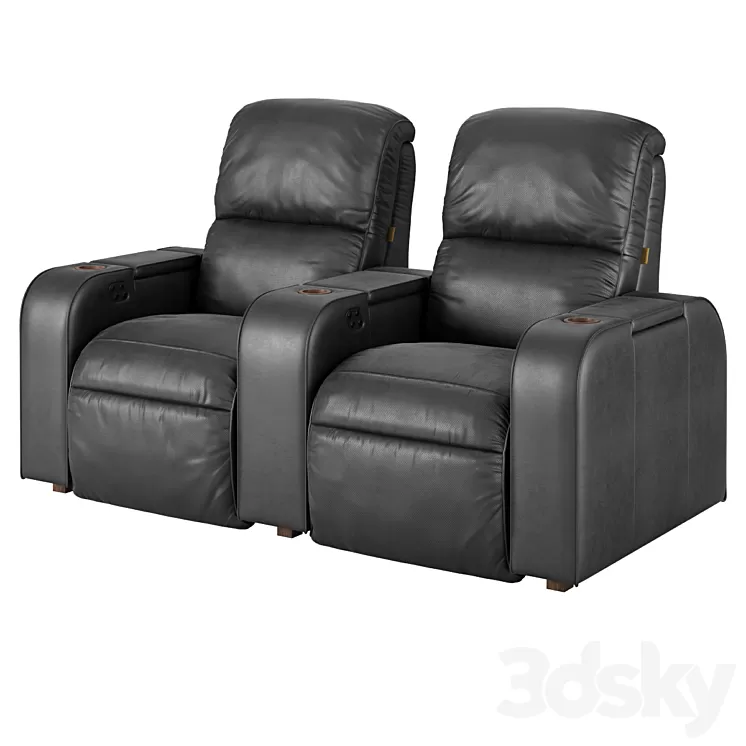 Moovia Dallas leather venice row 2 seat 3D Model