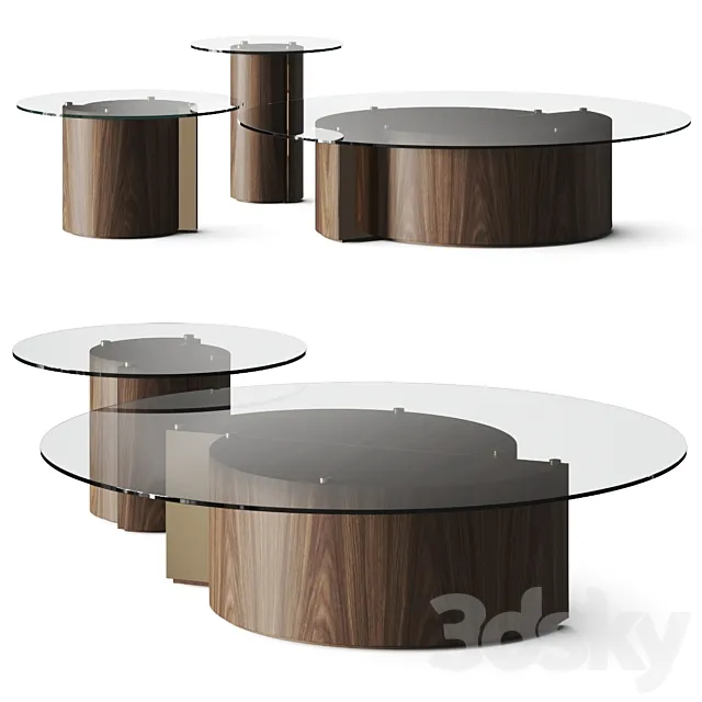 Mooza Design Slice Coffee Tables 3D Model