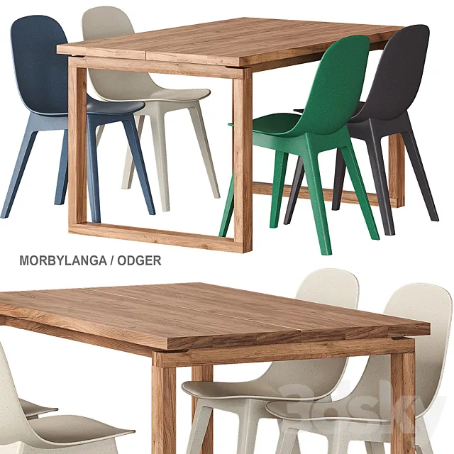 Morbylanga _ Odger IKEA Table and chairs 3D Model