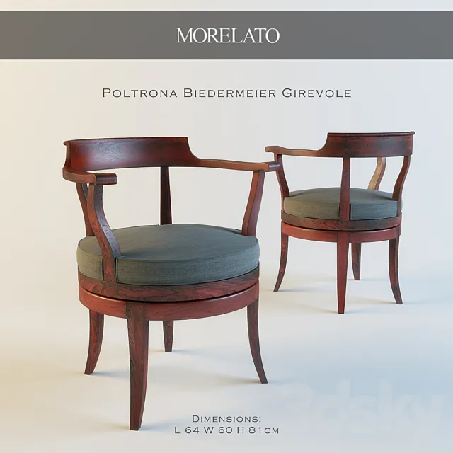 MORELATO Poltrona Biedermeier Girevole 3D Model