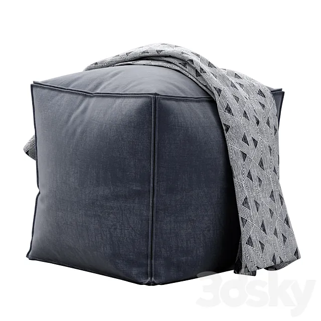 Moriah Navy Pouf by ashley furniture 3DModel