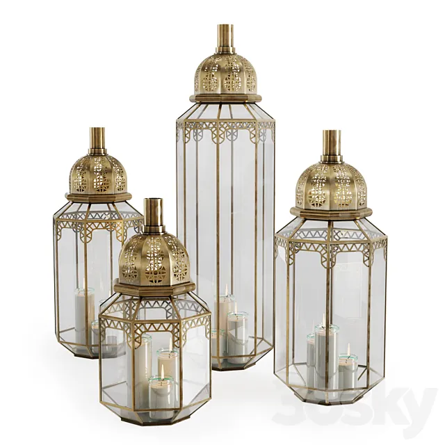 Moroccan candlesticks 3D Model