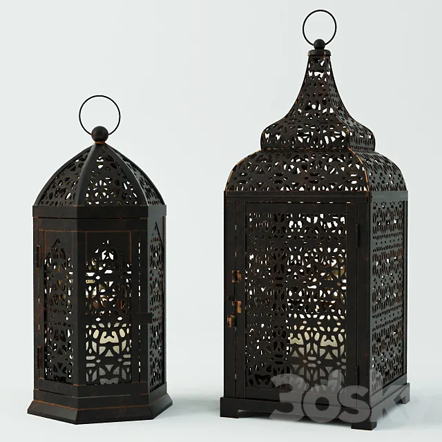 Moroccan Lanterns 3D Model