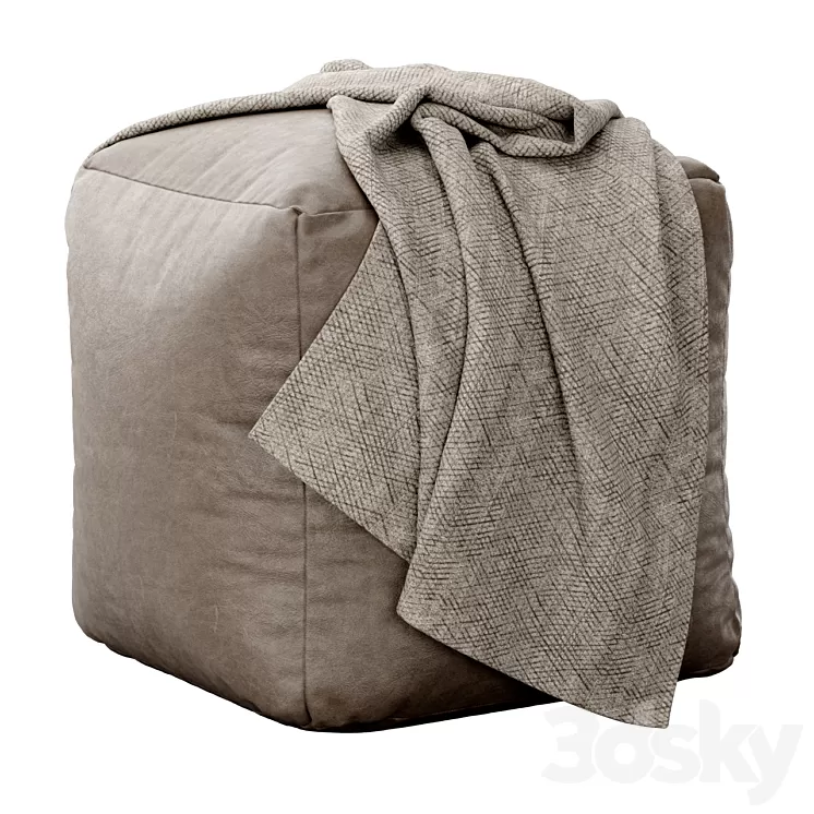 Moroccan Leather pouf 3D Model