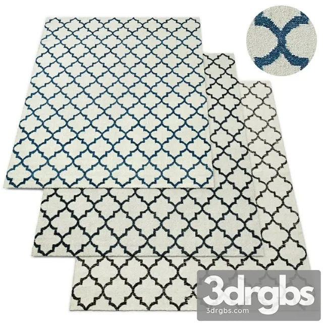 Moroccan Tile Flatweave Rug Rh Collection 3D Model Free