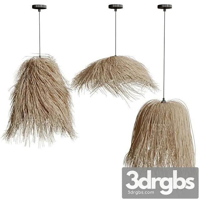 Moroccan Wicker Leaf Pendant Light 3D Model Free
