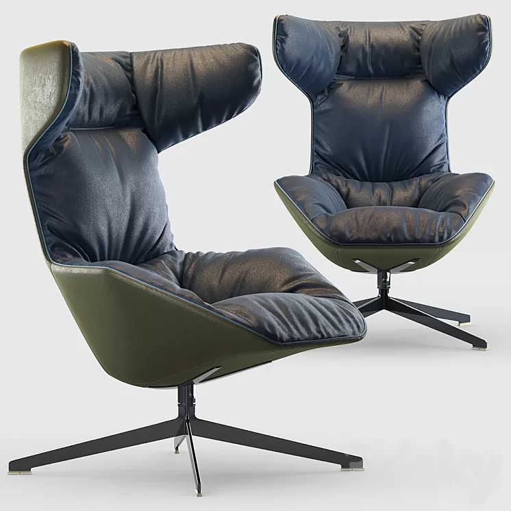 Moroso Armchair Leather 3D Model