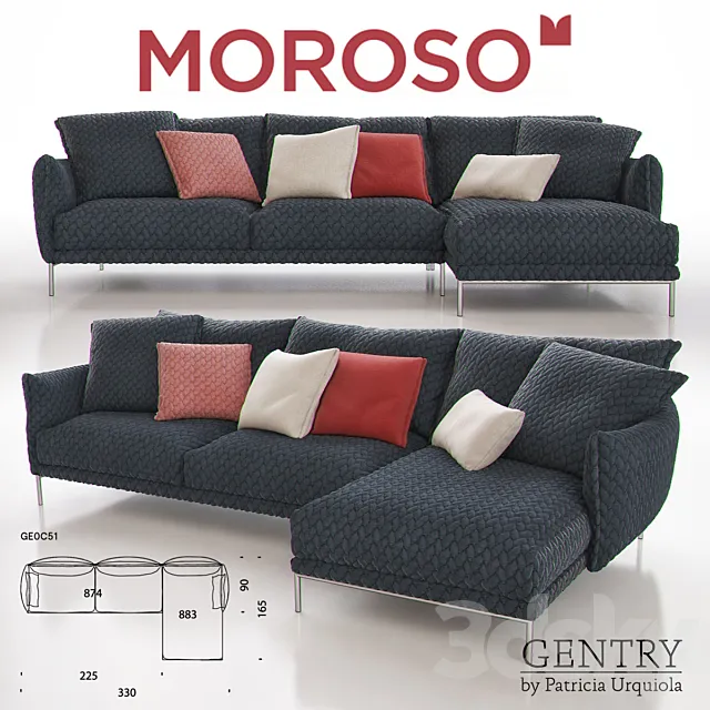 MOROSO GENTRY GE0C51 Sofa 3D Model