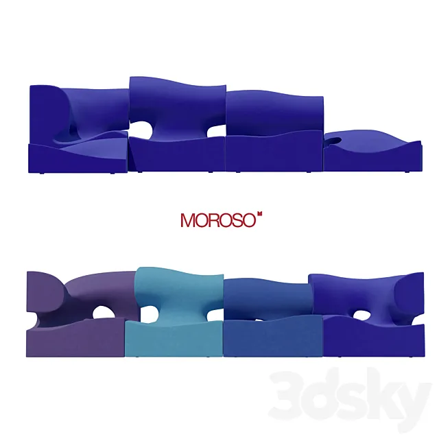 Moroso Misfits sofa 01 Misfits SOFA SYSTEM BY Ron Arad 3D Model