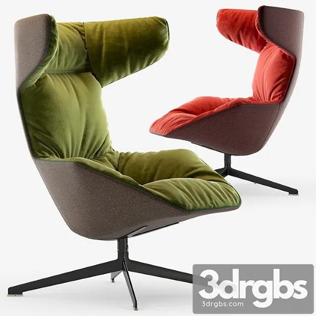 Moroso Take A Line For A Walk Swivel Armchair 3D Model Free