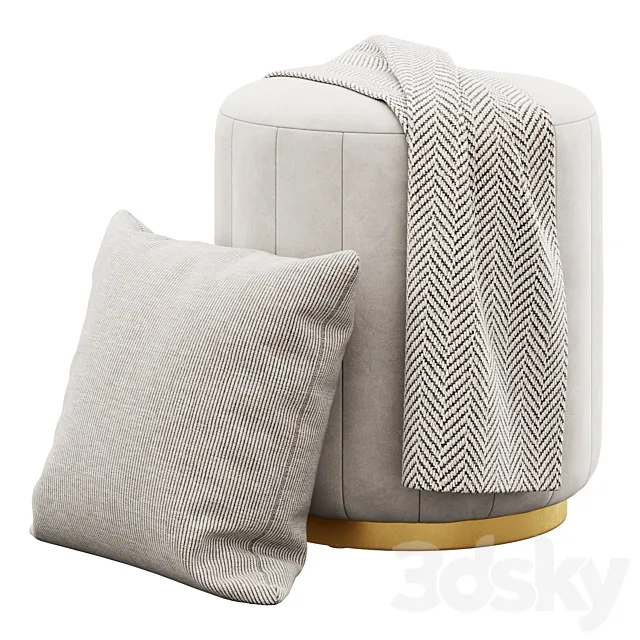 Morriska Channel Ottoman by Nicole Miller 3D Model