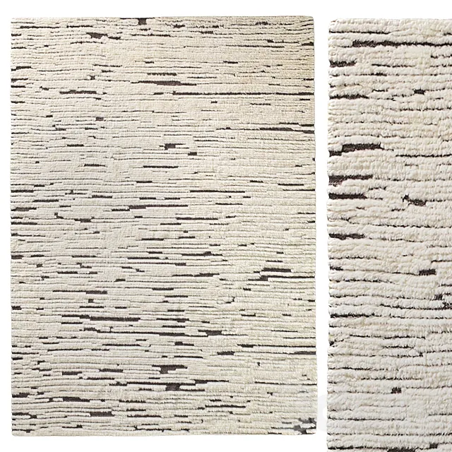 MORSE WOOL RUG Ivory Charcoal 3D Model