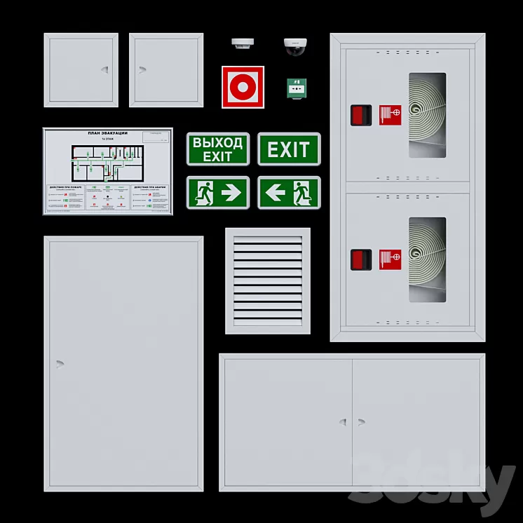 MOS fire set 3D Model