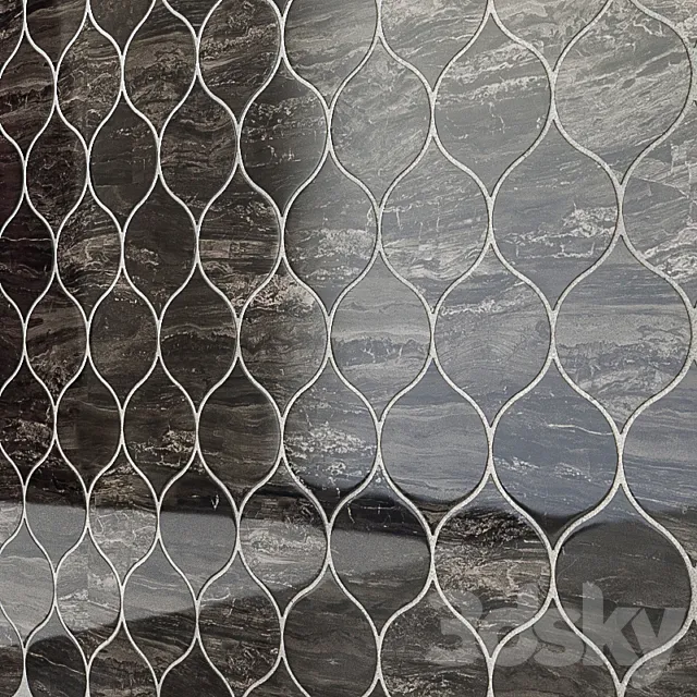 Mosaic ATLAS CONCORDE MARVEL EDGE Absolute Brown Drop Mosaic 3D Model