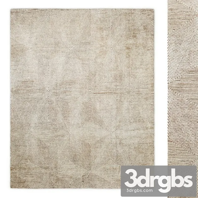 Mosaic hand-knotted silk rug rh 3D Model Free