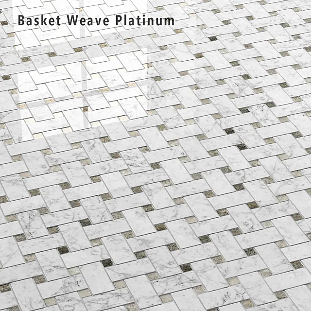 Mosaic Sicis SiciStone Classic Marble Basket Weave Platinum 3D Model