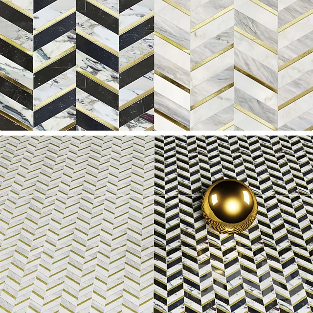 mosaique surface Oxford Black & Oxford Blue 3DModel