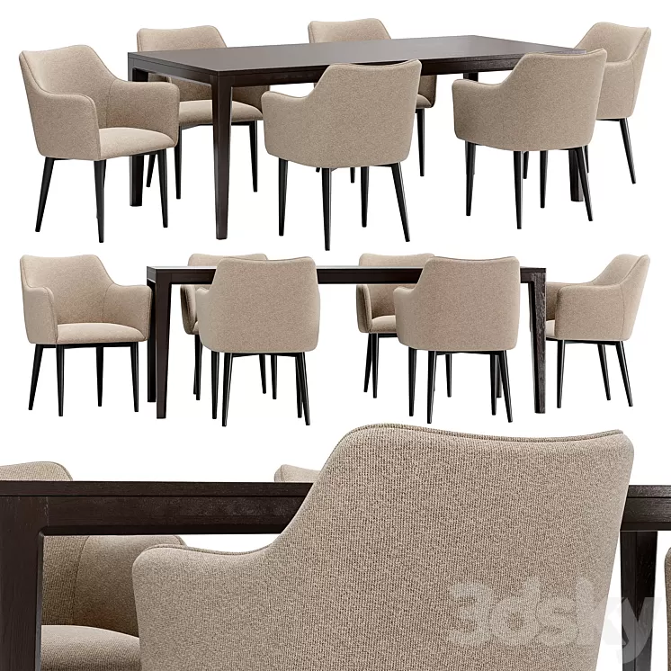 Moscow dining chair and Mavis table 3D Model Free