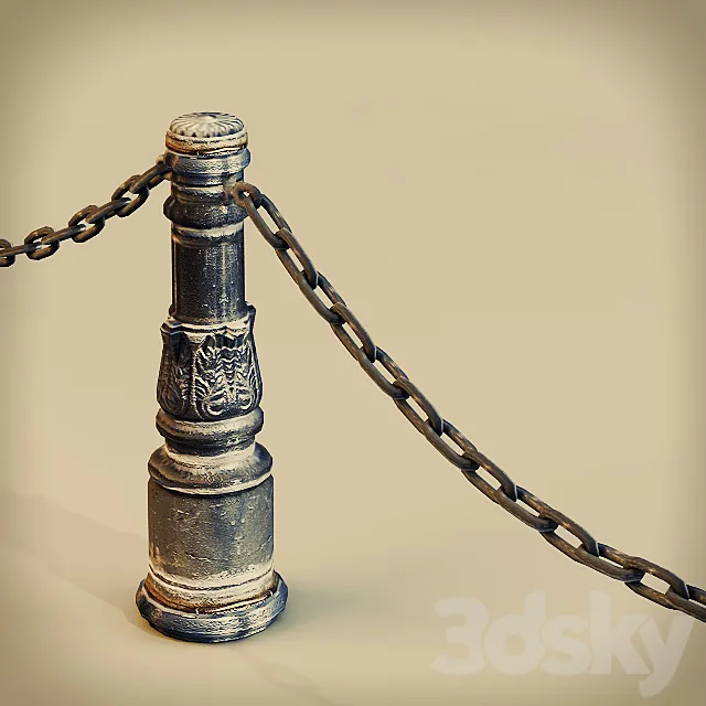 Moscow fencing post 3D Model
