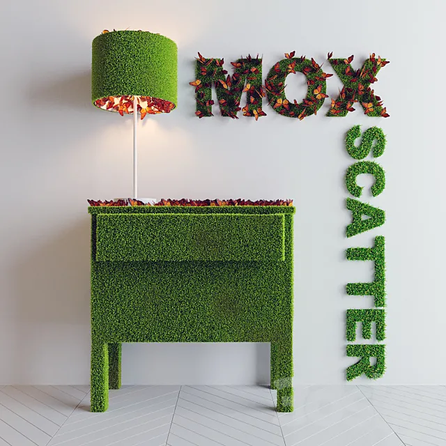 Moss and Monarch Butterfly 3D Model