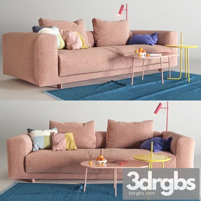 Moss sofa cor (vray ggx) 2 3D Model Free