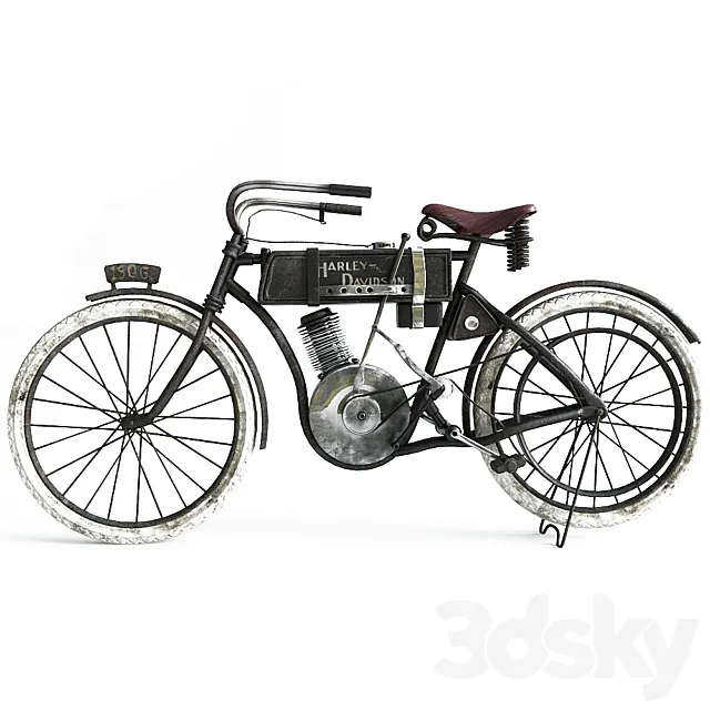 Motorbike Harley-Davidson in 1906 3DModel