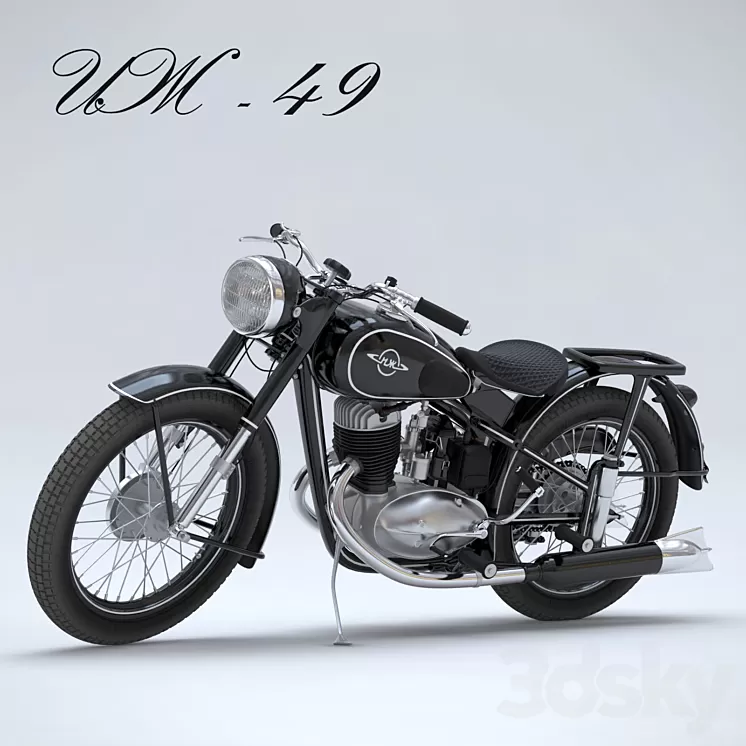 Motorcycle IZH-49 3D Model