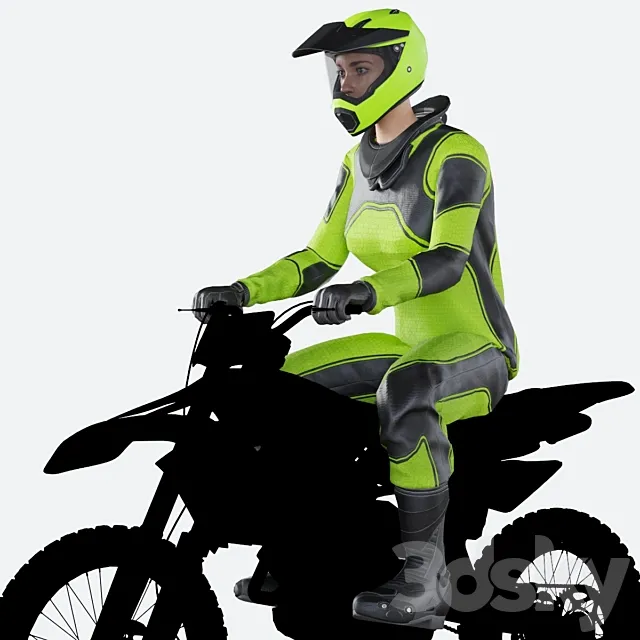motorcyclist 3D Model