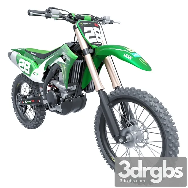 Mototsikl Kawasaki 3 3D Model Free
