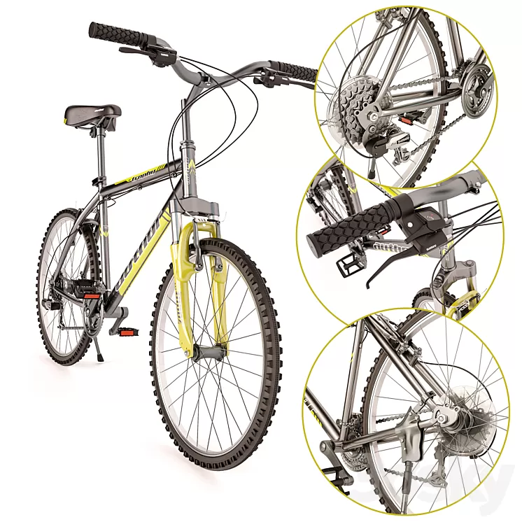 Mountain Bike Author Trophy 3D Model