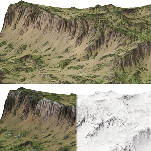 Mountains Terrain - 3 textures 3DModel