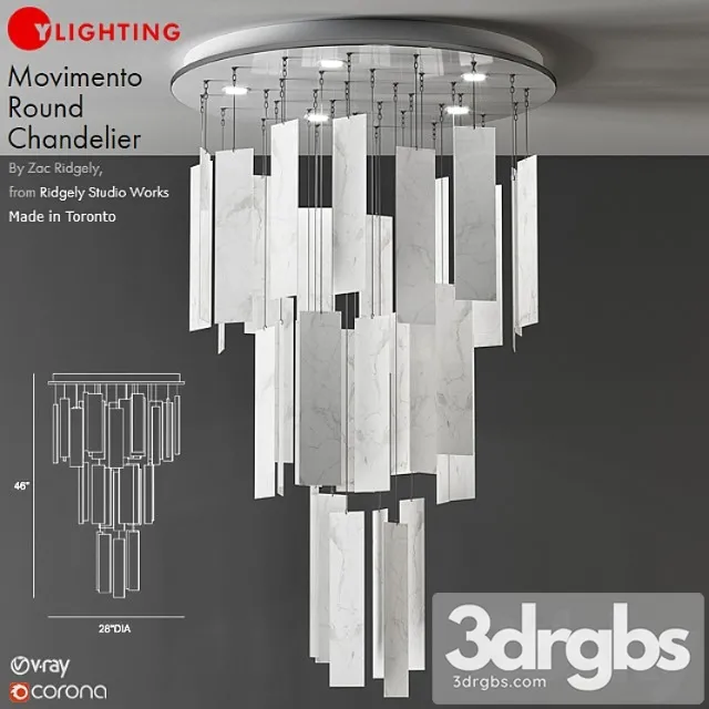 Movimento round chandelier 3D Model Free