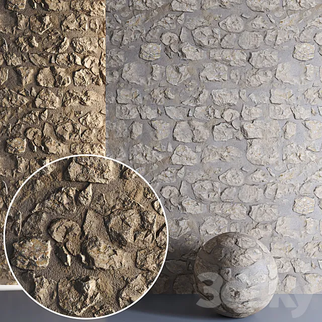 Mrf Brown Wall Stone 01 3D Model