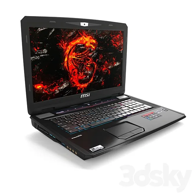 MSI GT series gaming laptop. 3D Model
