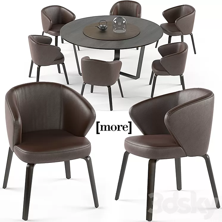 Mudi armchair and Pero round table set 3D Model